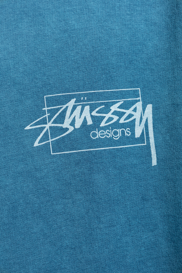 Blue Hoodie with logo Stussy - SchaferandweinerShops Japan Blue Hoodie with logo Stussy - SchaferandweinerShops Japan